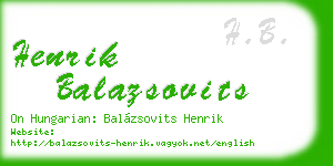 henrik balazsovits business card
