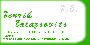 henrik balazsovits business card